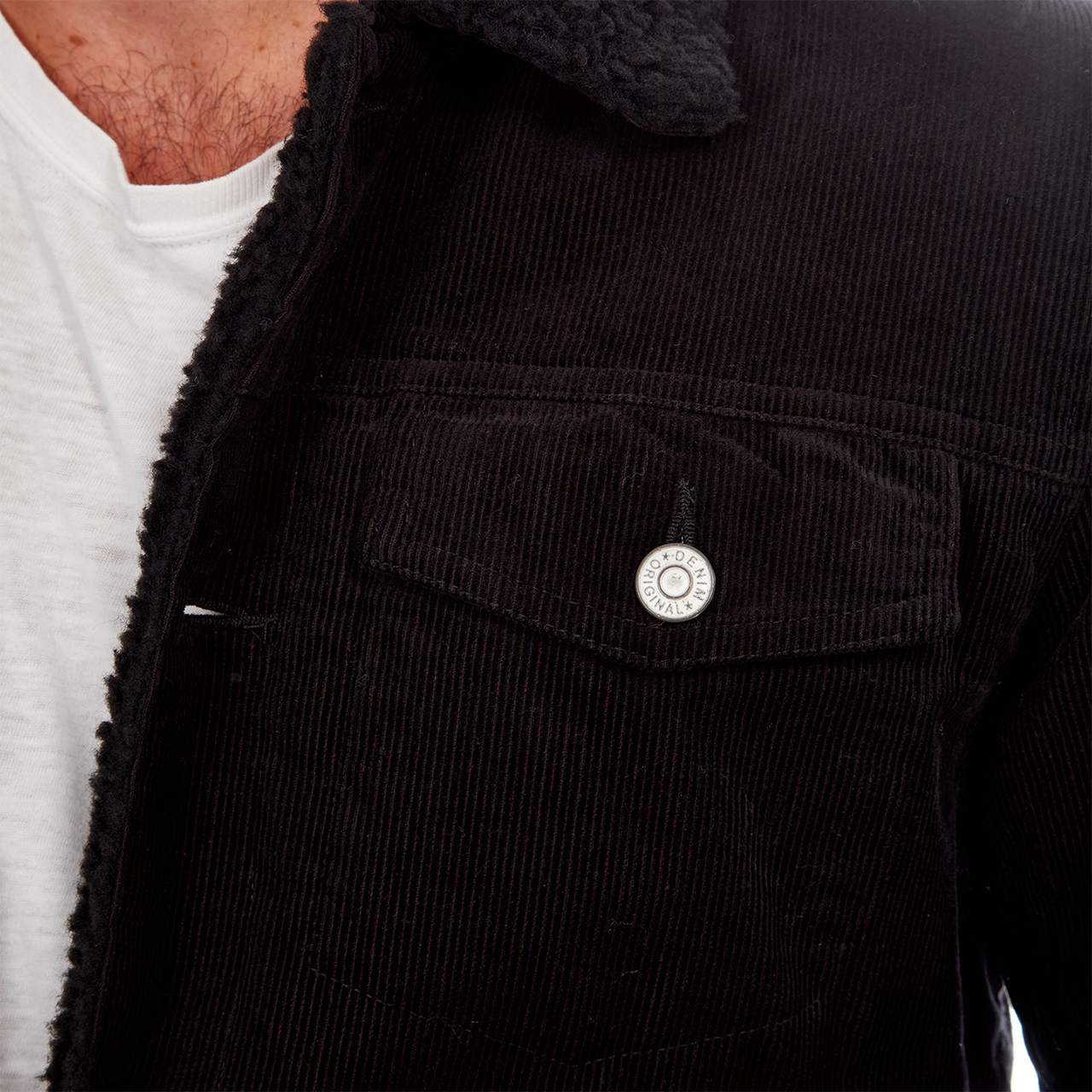 Kolton Corduroy Trucker Jacket - Sherpa Inner & Collar