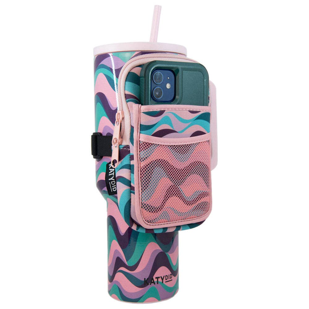 Pink Purple Green Swirl Tumbler Zipper Pouch