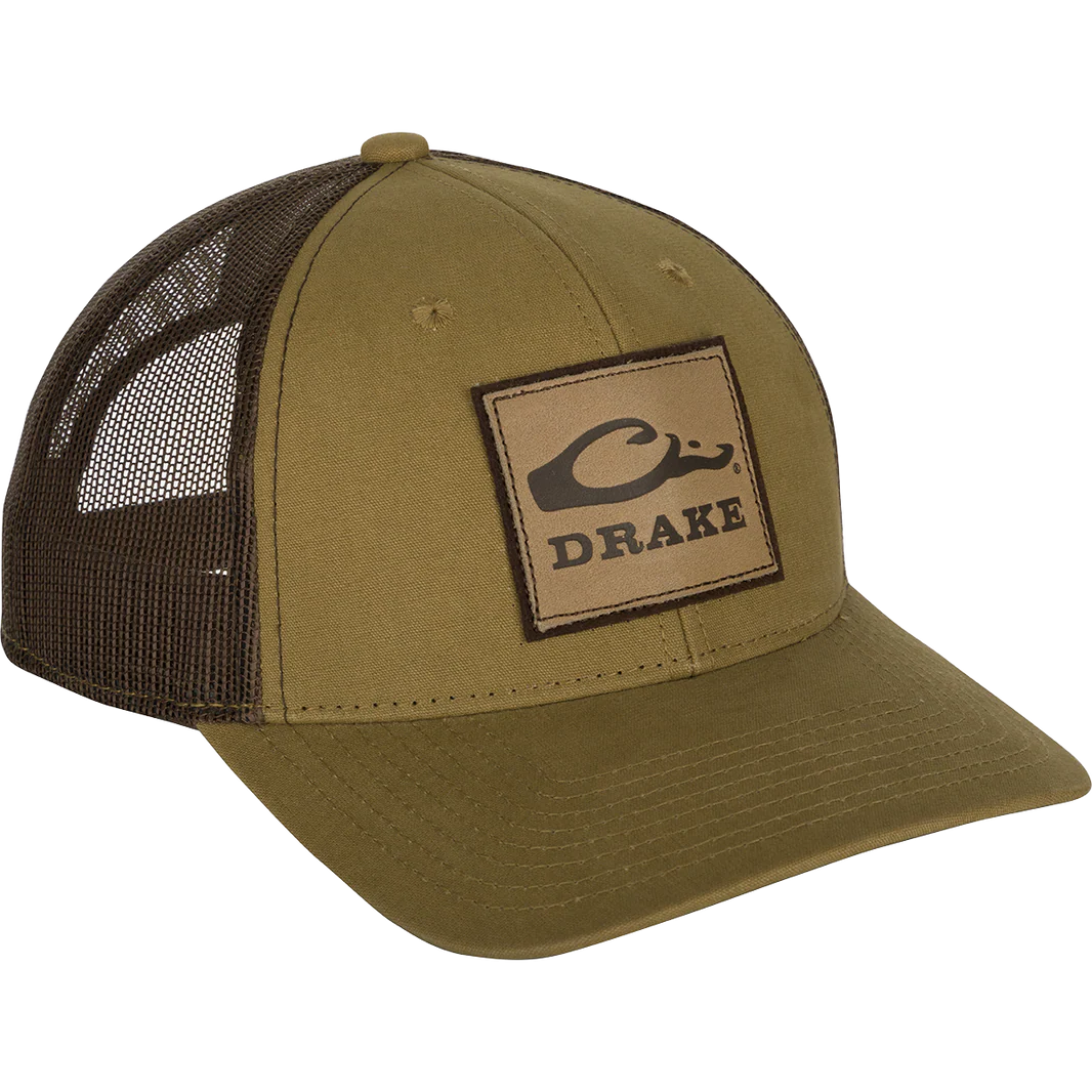 Leather Patch Mesh Back Cap
