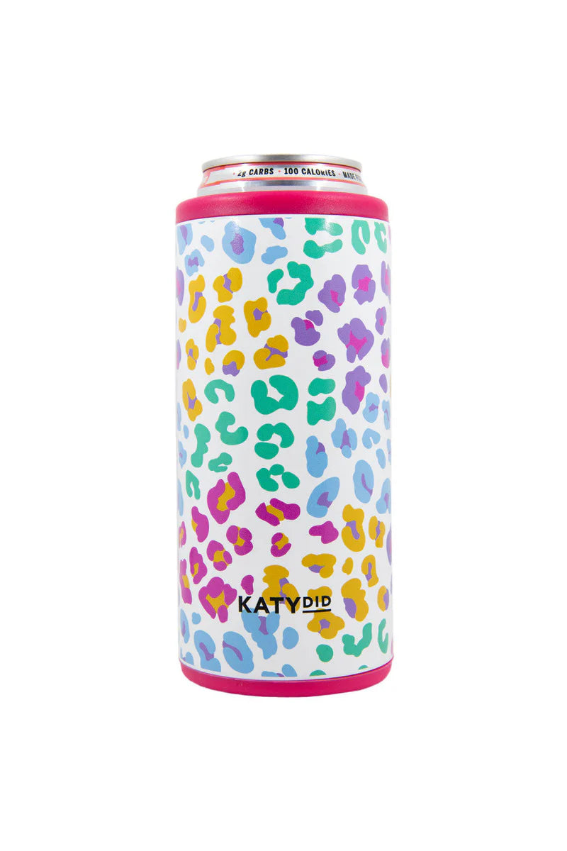 Pastel Leopard Can Cooler