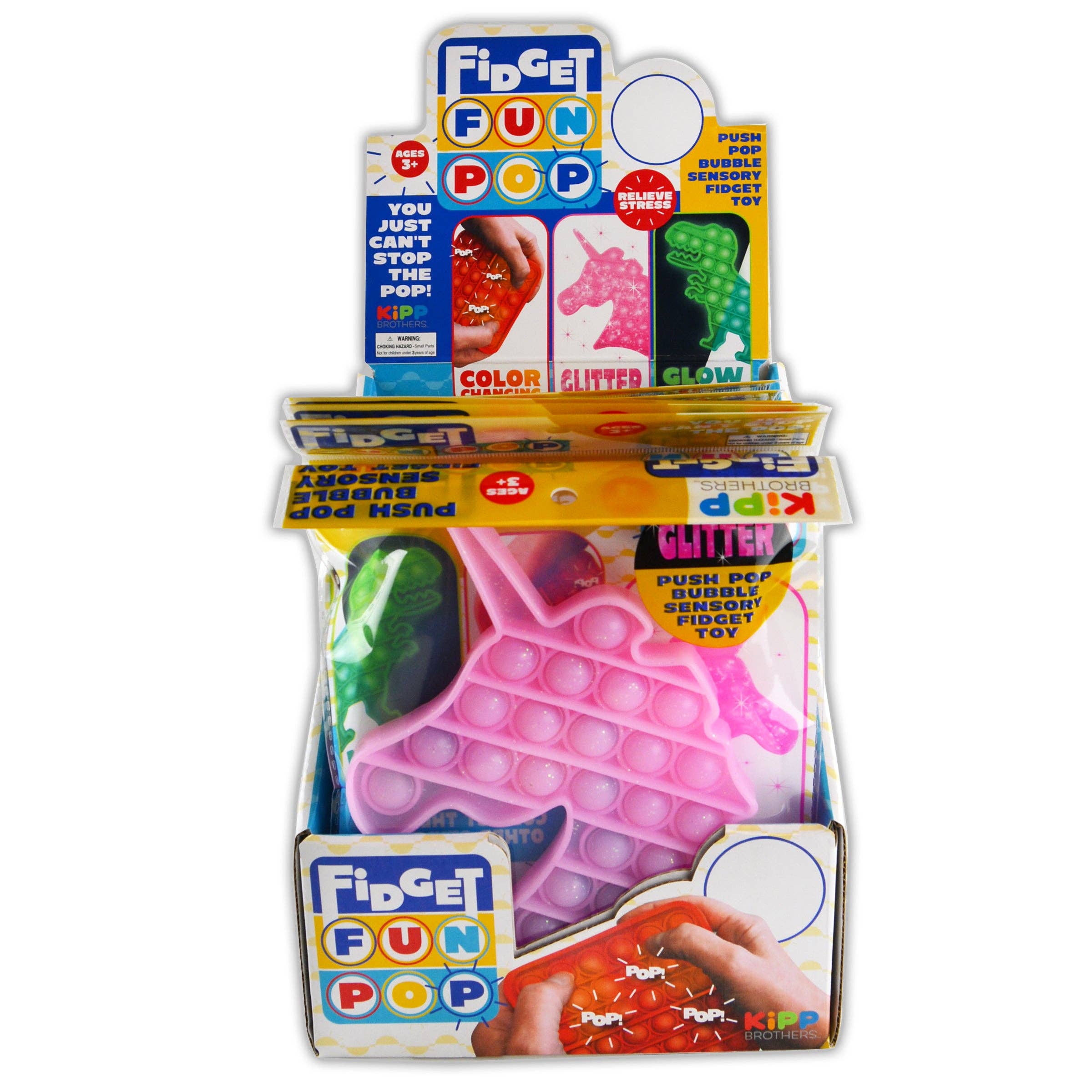 Large Fidget Fun Pop Sensory Toy Assortment- 12/Display