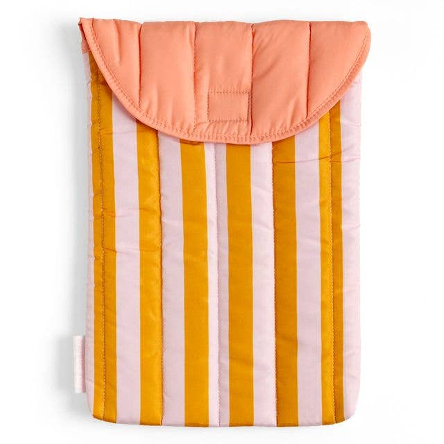 Orange Stripes Color Block Laptop Sleeve