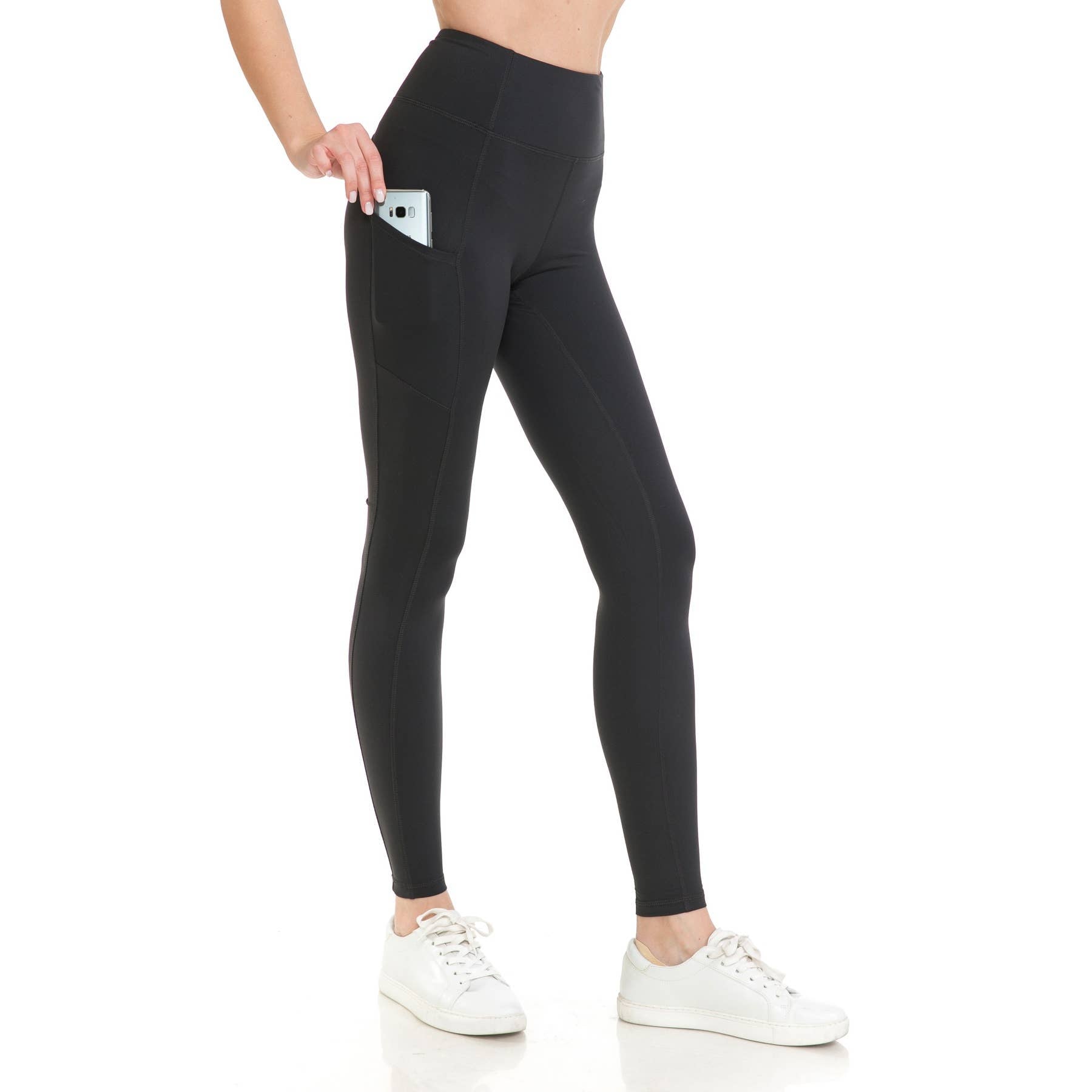 High Waist Activewear Leggings - Side Pockets