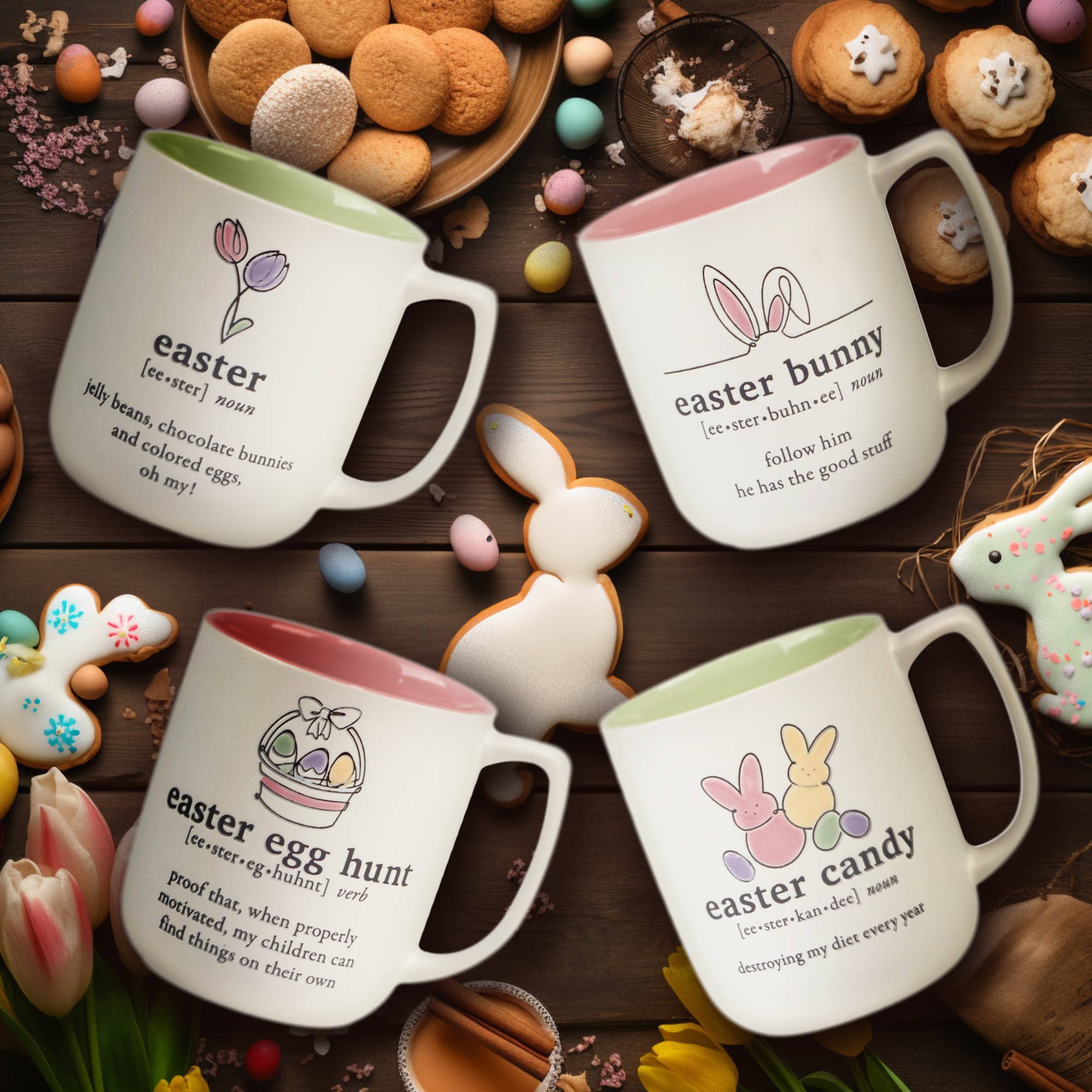 Easter Words Mugs 18 oz. asst.