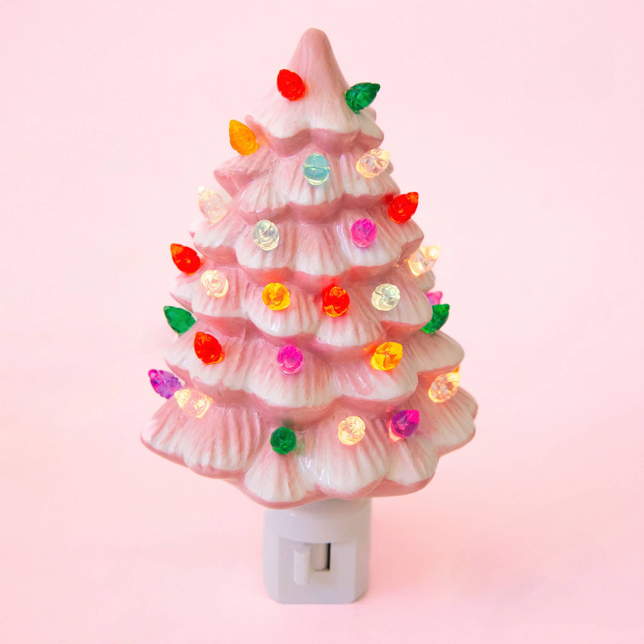 Vintage Tree Night Light | Pink | Christmas Holiday