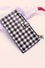 CHECKERED SLIM CREDIT CARD ZIPPER WALLET
