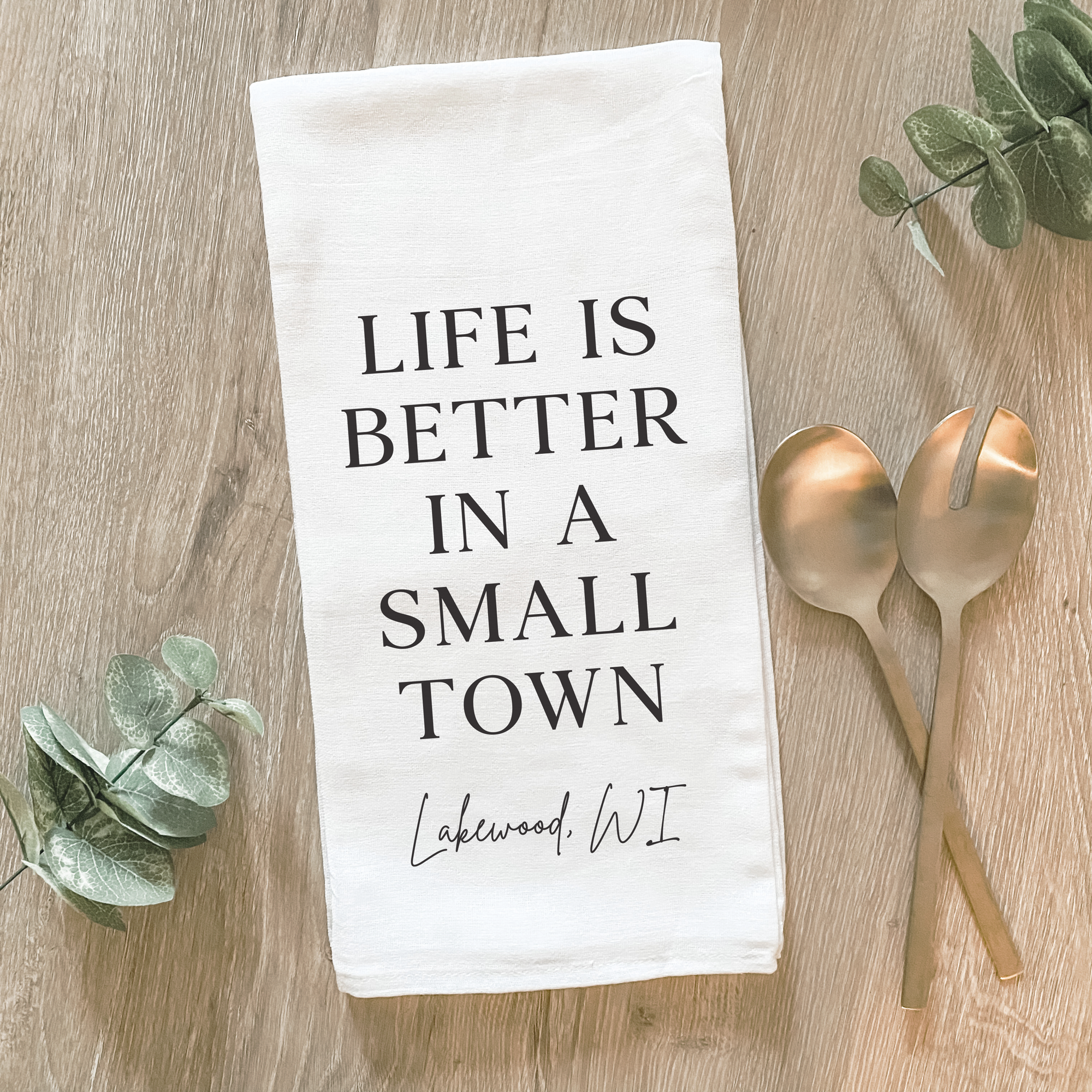 Custom Small Town - Cotton Tea Towel