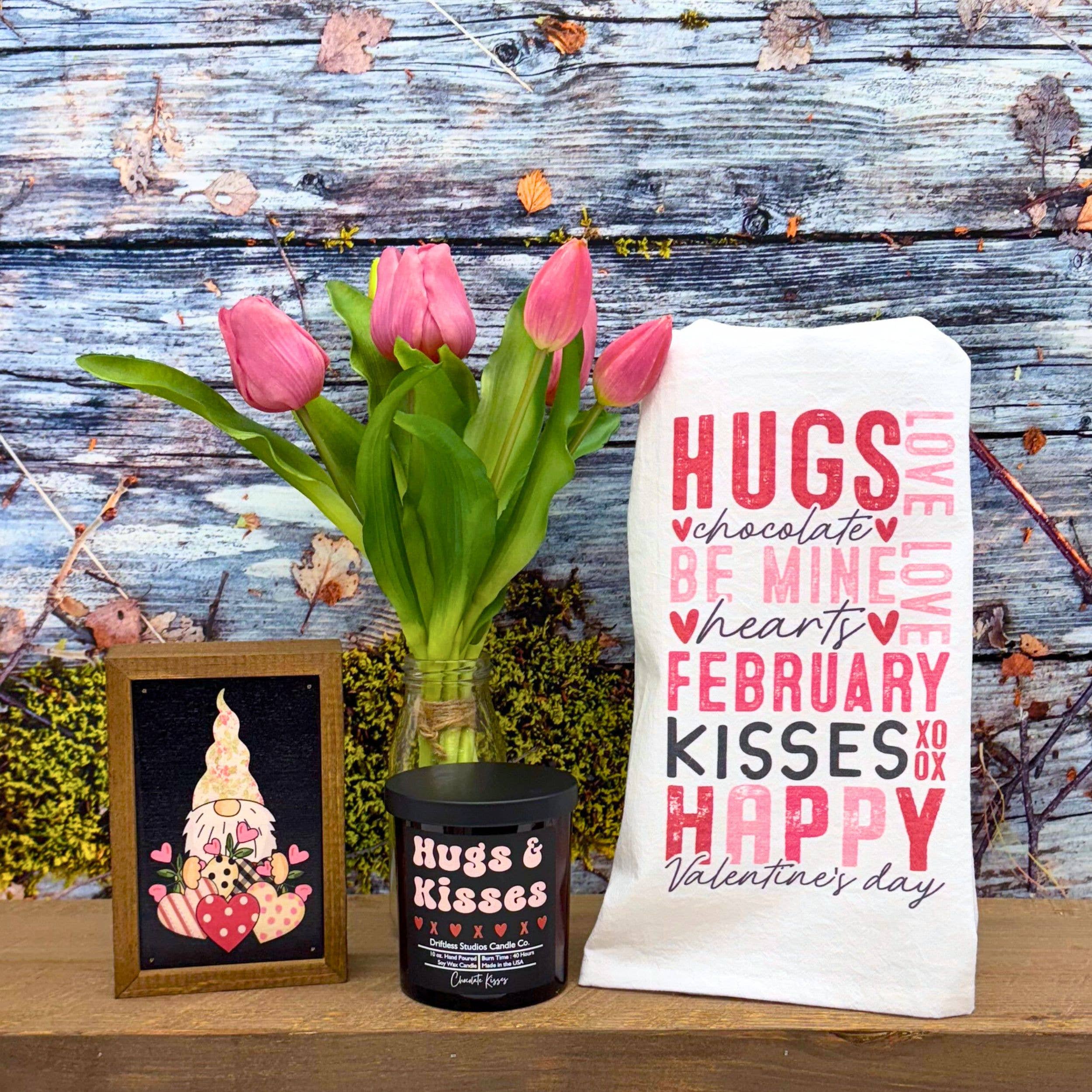 Chocolate Valentines Day Words Valentine's Day Tea Towels