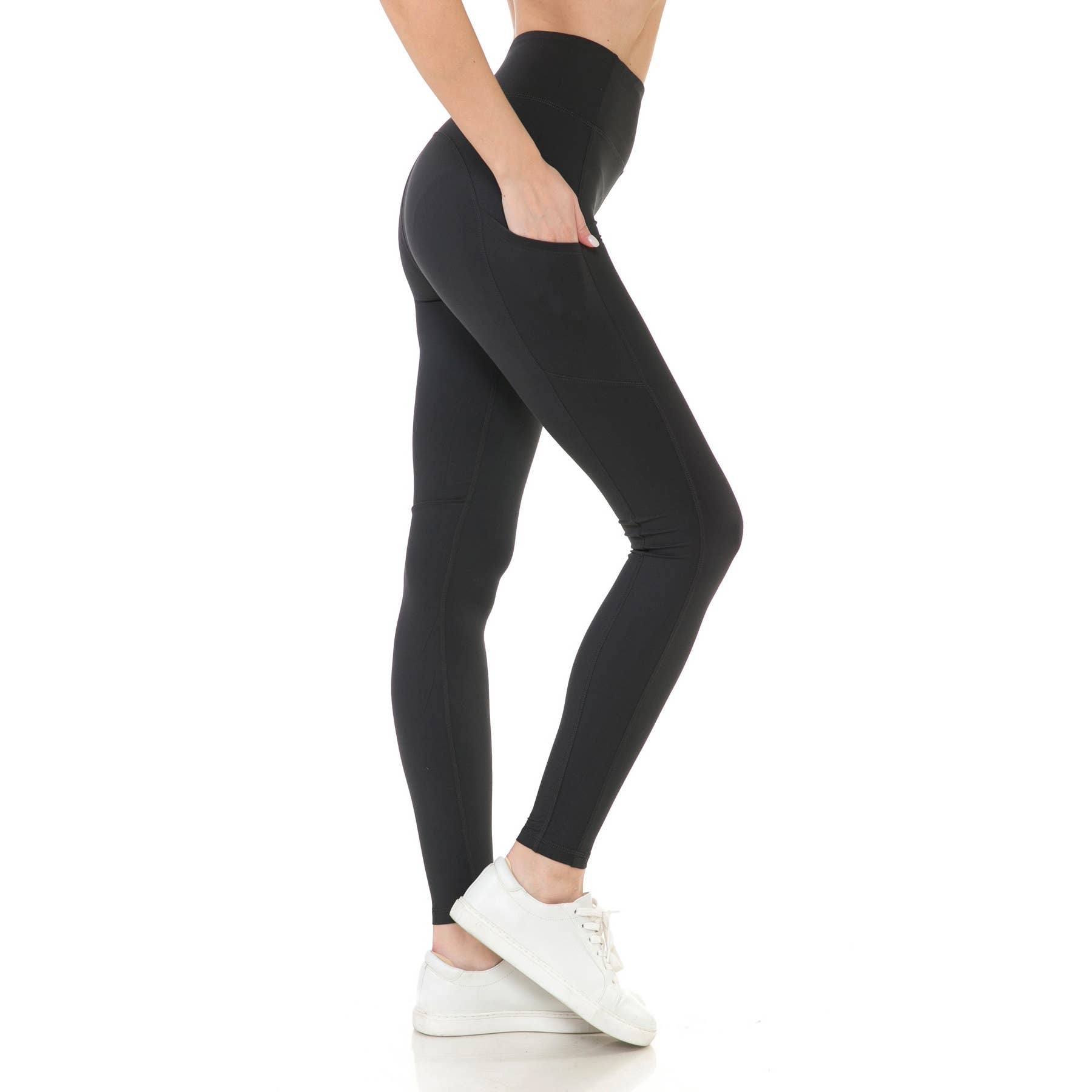 High Waist Activewear Leggings - Side Pockets