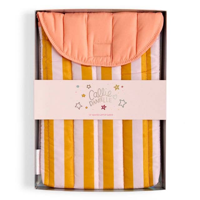 Orange Stripes Color Block Laptop Sleeve