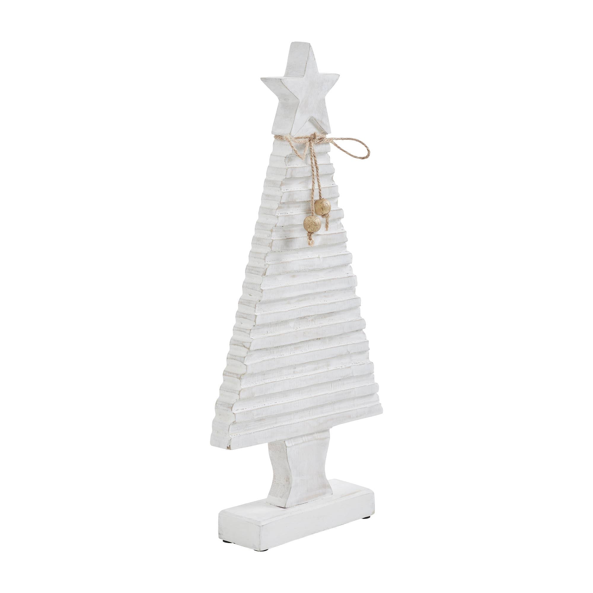 Starbright Distressed White Wooden Tree 17x7.75x2