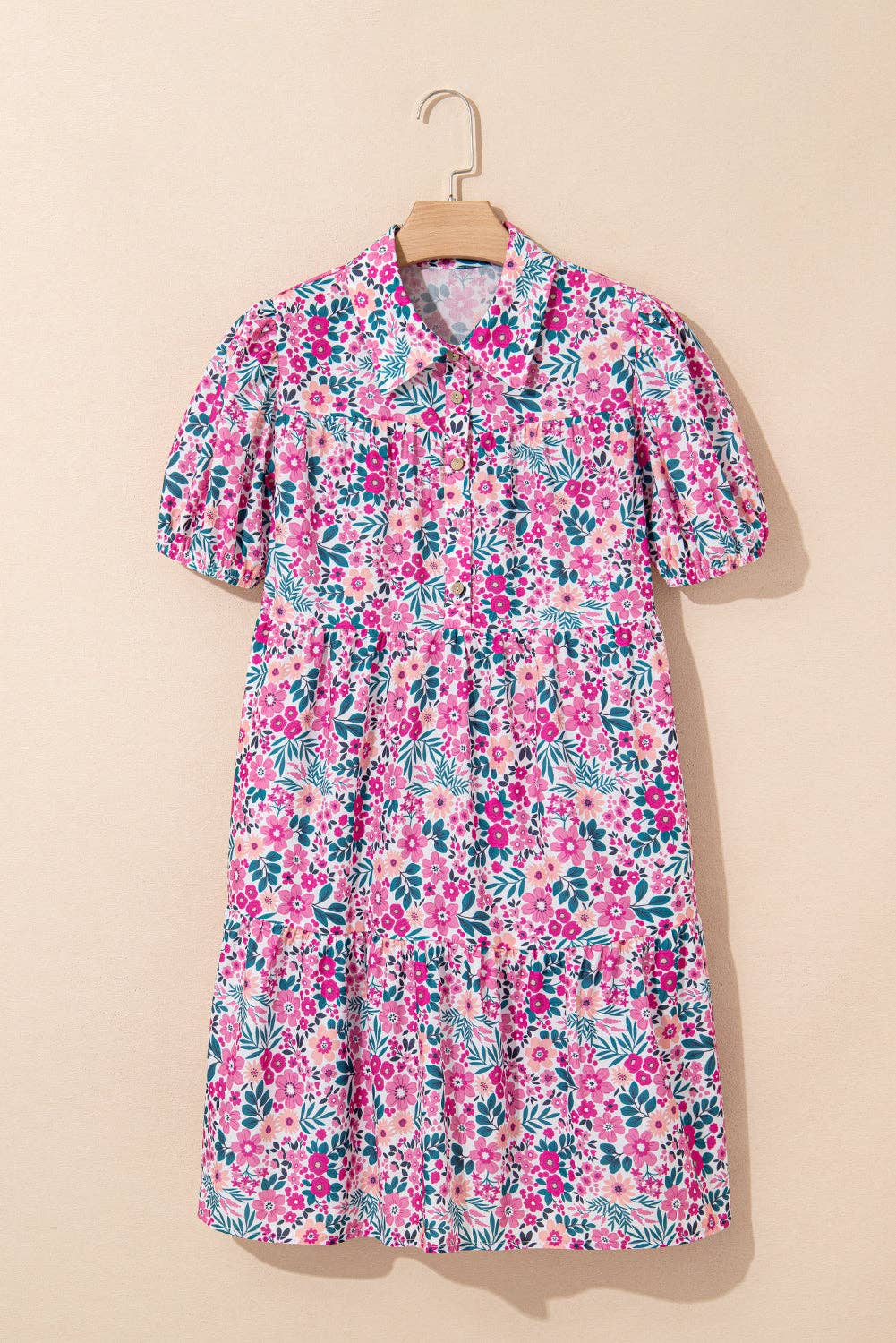 Easter Floral Collared Button Dress
