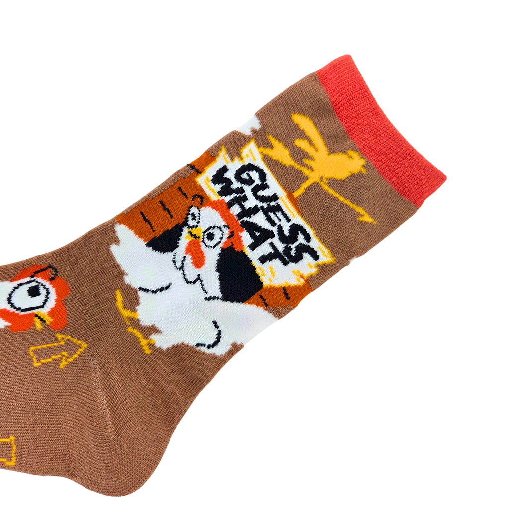 Guess What Chicken Butt Socks - Women's Funny Crew Socks
