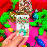 TSD/Red-Green Sequin Sunburst Hoops