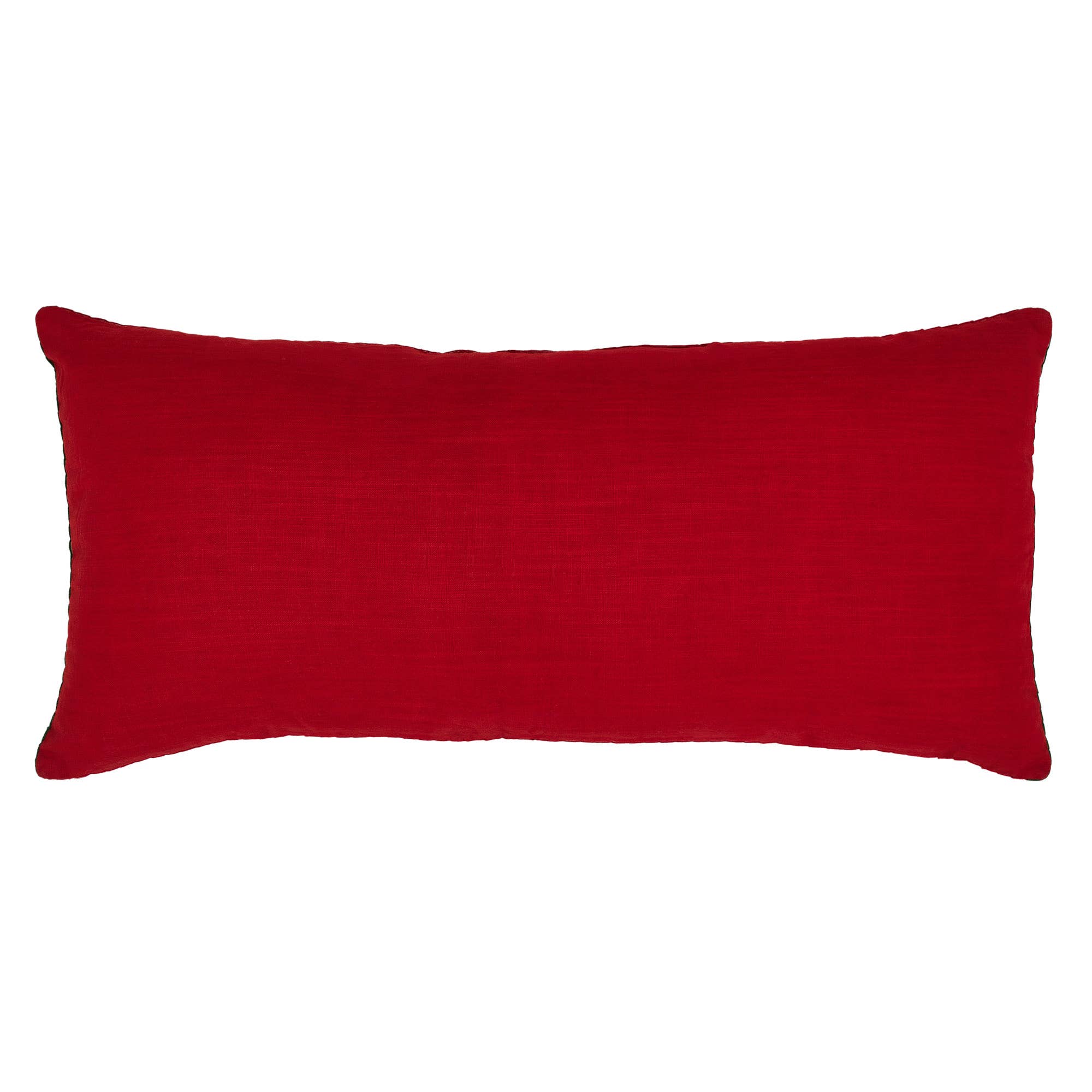 Red and Green Applique Tree Pillow with Embroidery 14x30