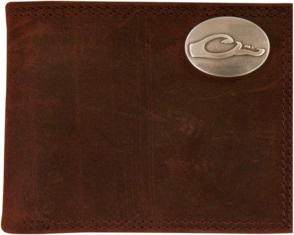 Drake Waterfowl Leather Bi-Fold Wallet with The Drake Metal Oval Logo