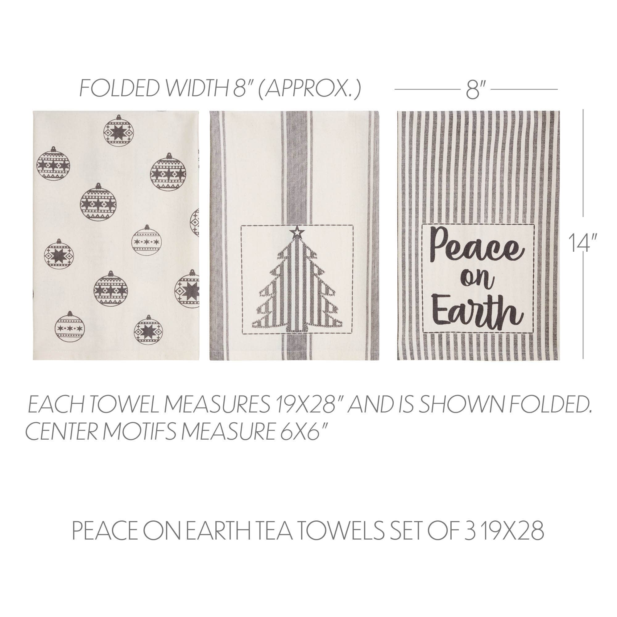 Black/White Christmas Tea Towel
