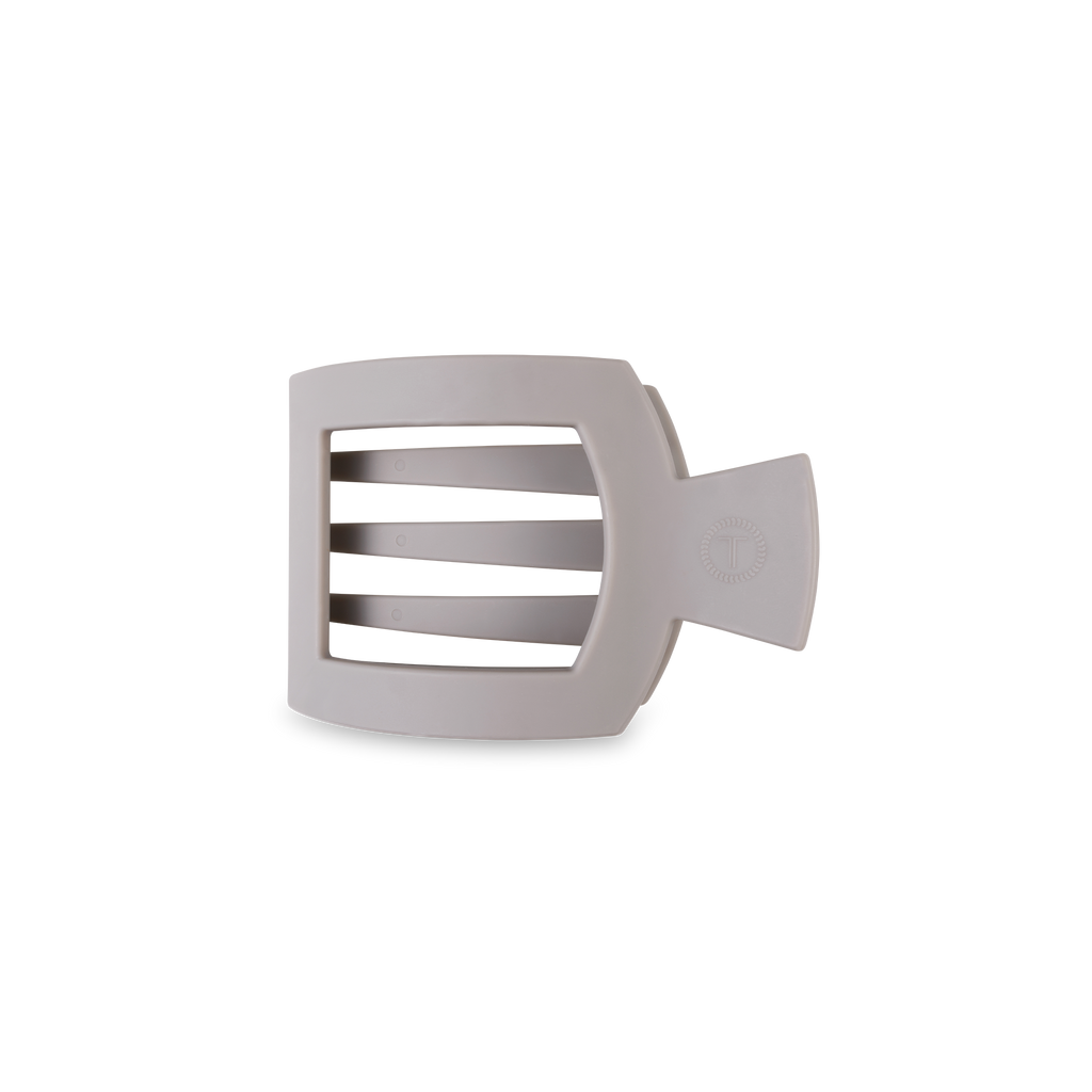 Square Flat Hair Clip | Small | Silver Flames