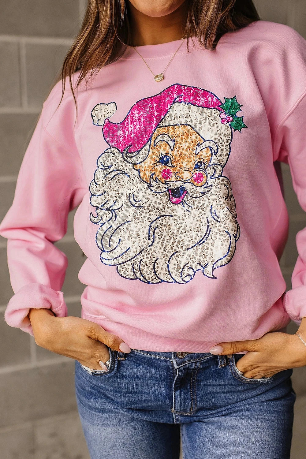 Pink Bold Santa Sweater