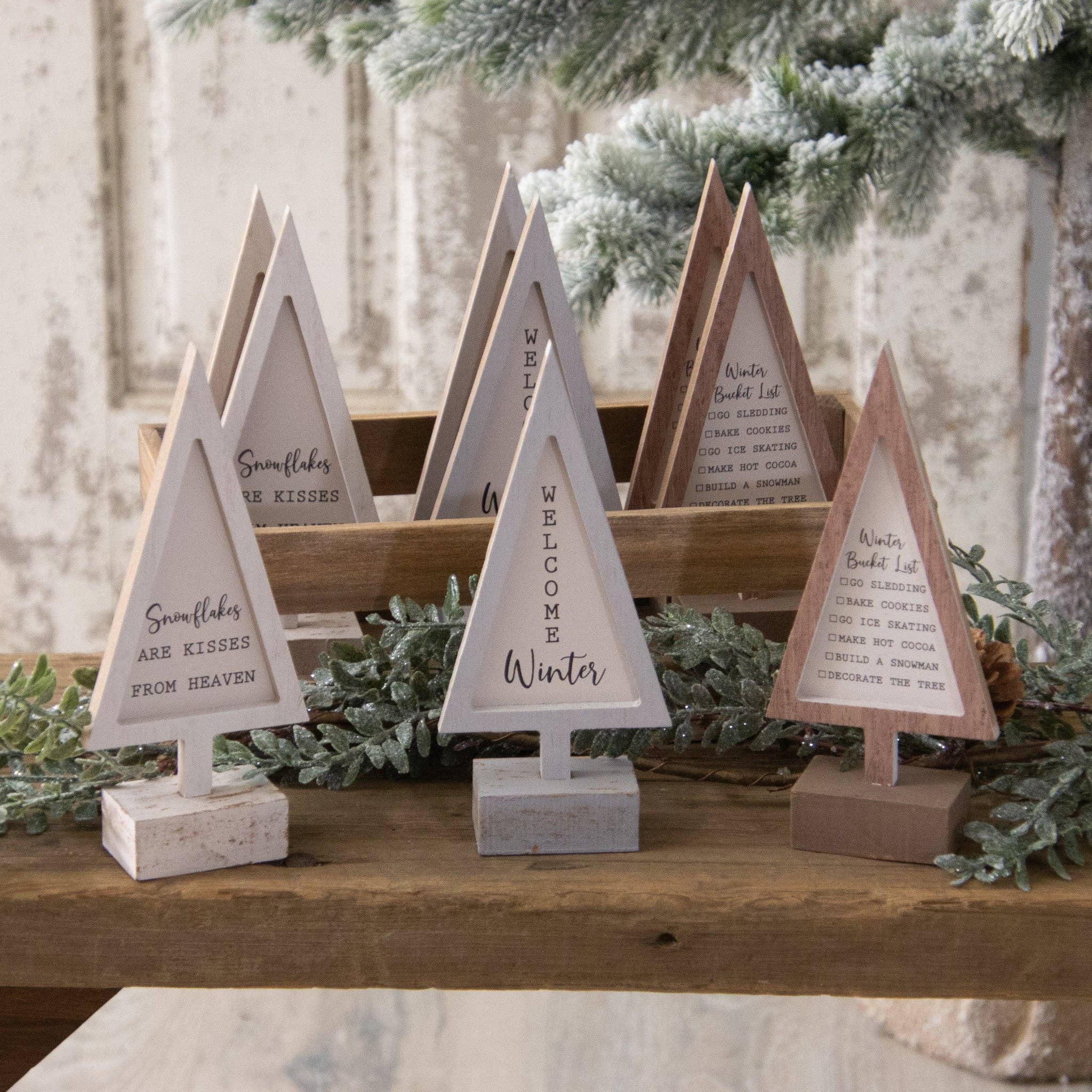 Crate Of 9 - Trees With Winter Sayings (Pk/09 Ast)