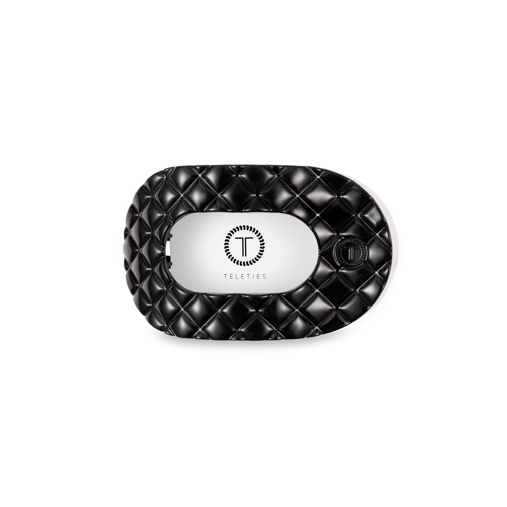 Flat Round Hair Clip | Small | Jet Black Quilted