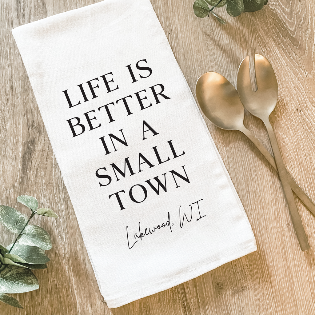 Custom Small Town - Cotton Tea Towel