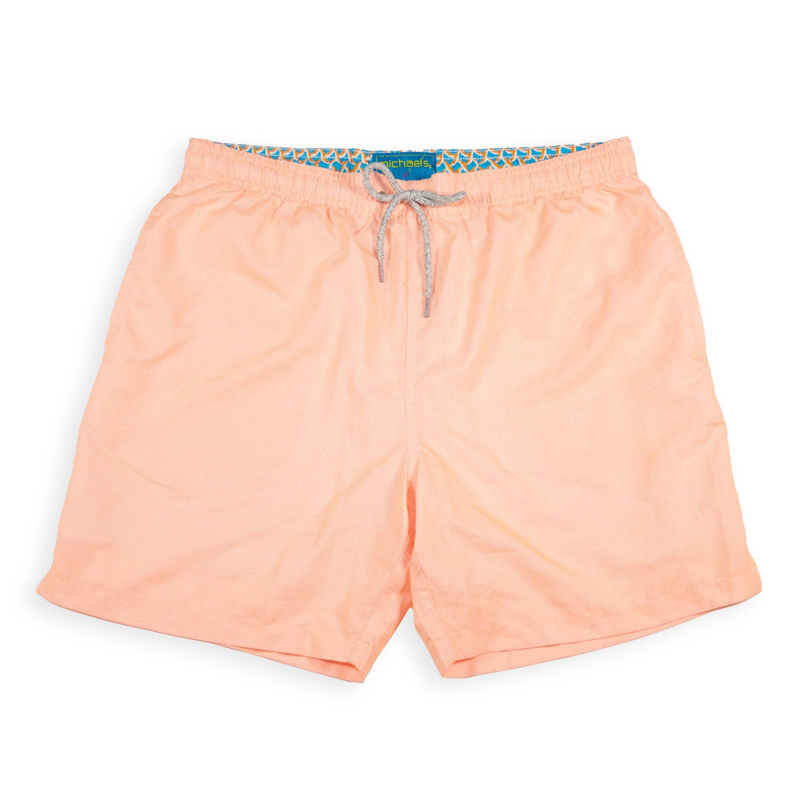Men's Mesh Liner Swim Trunks - Solid Linen Orange