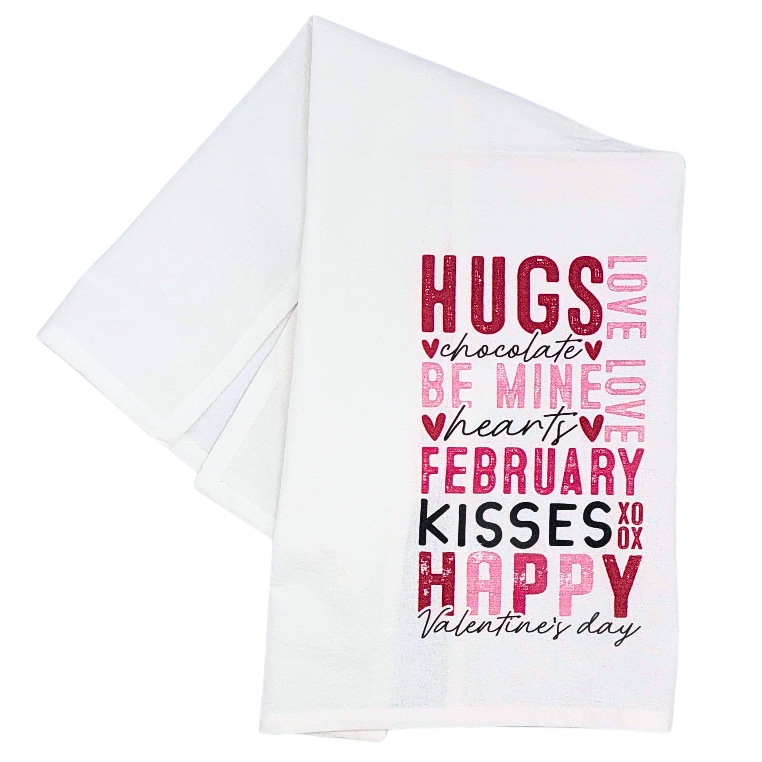 Chocolate Valentines Day Words Valentine's Day Tea Towels
