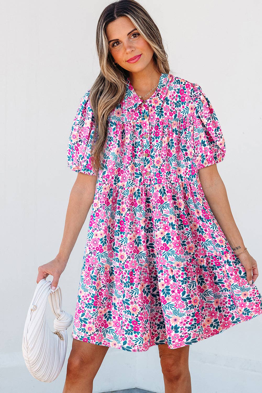 Easter Floral Collared Button Dress