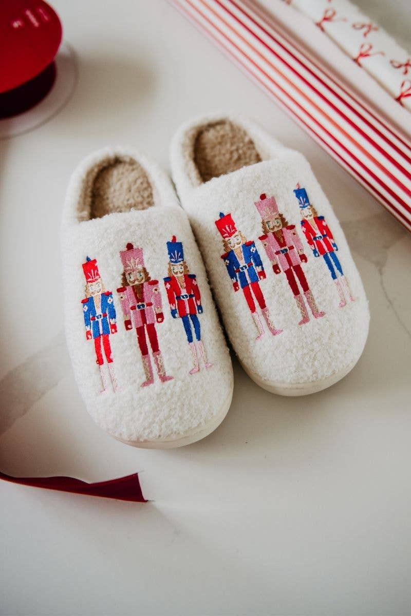 Nutcrackers Holiday Sherpa Slippers