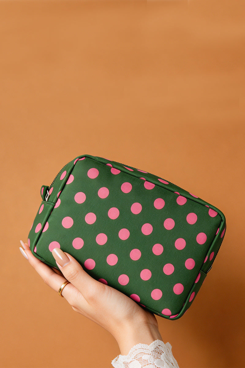 POLKA DOT COSMETIC TRAVEL POUCH