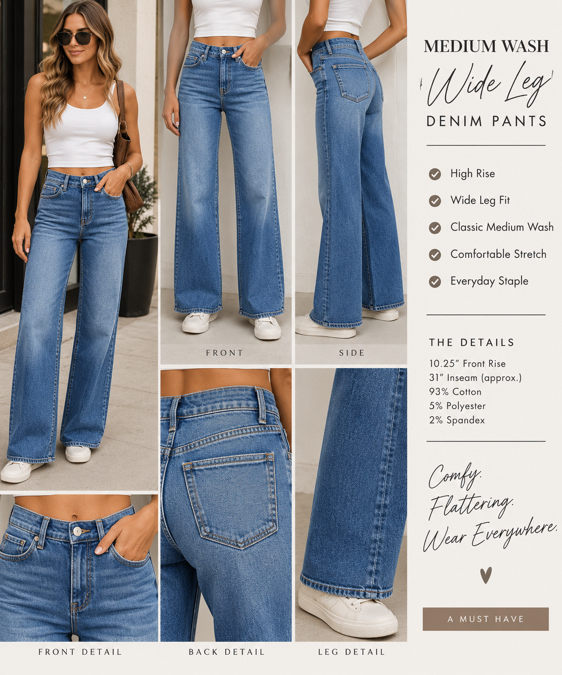 The Hadley High-Rise Wide Leg Jeans 🤎