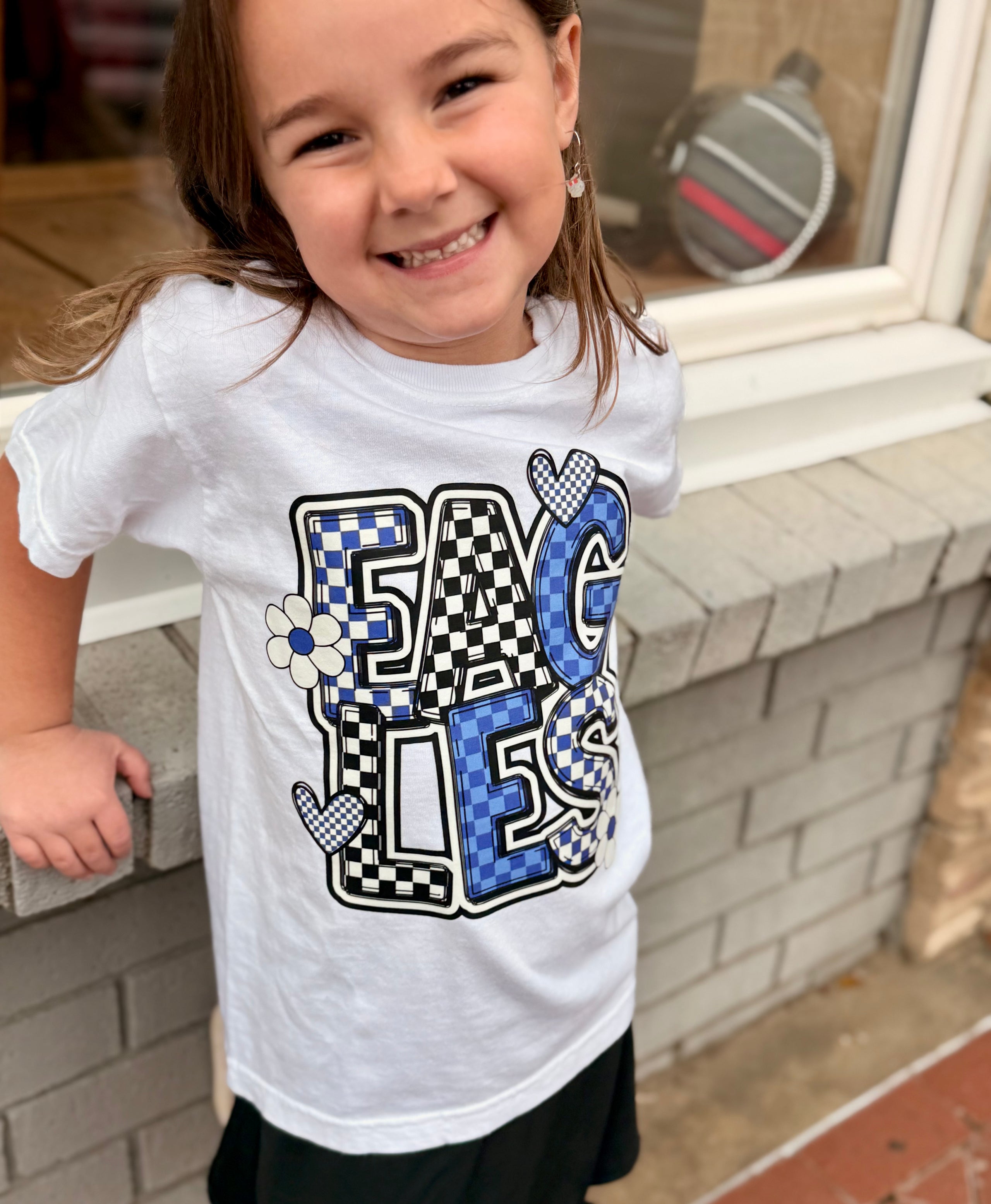 Youth Eagles Checkered Tee