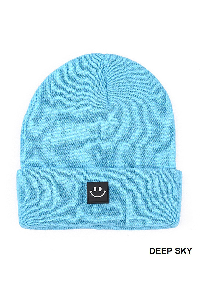 SMILEY FACE PATCH BEANIE
