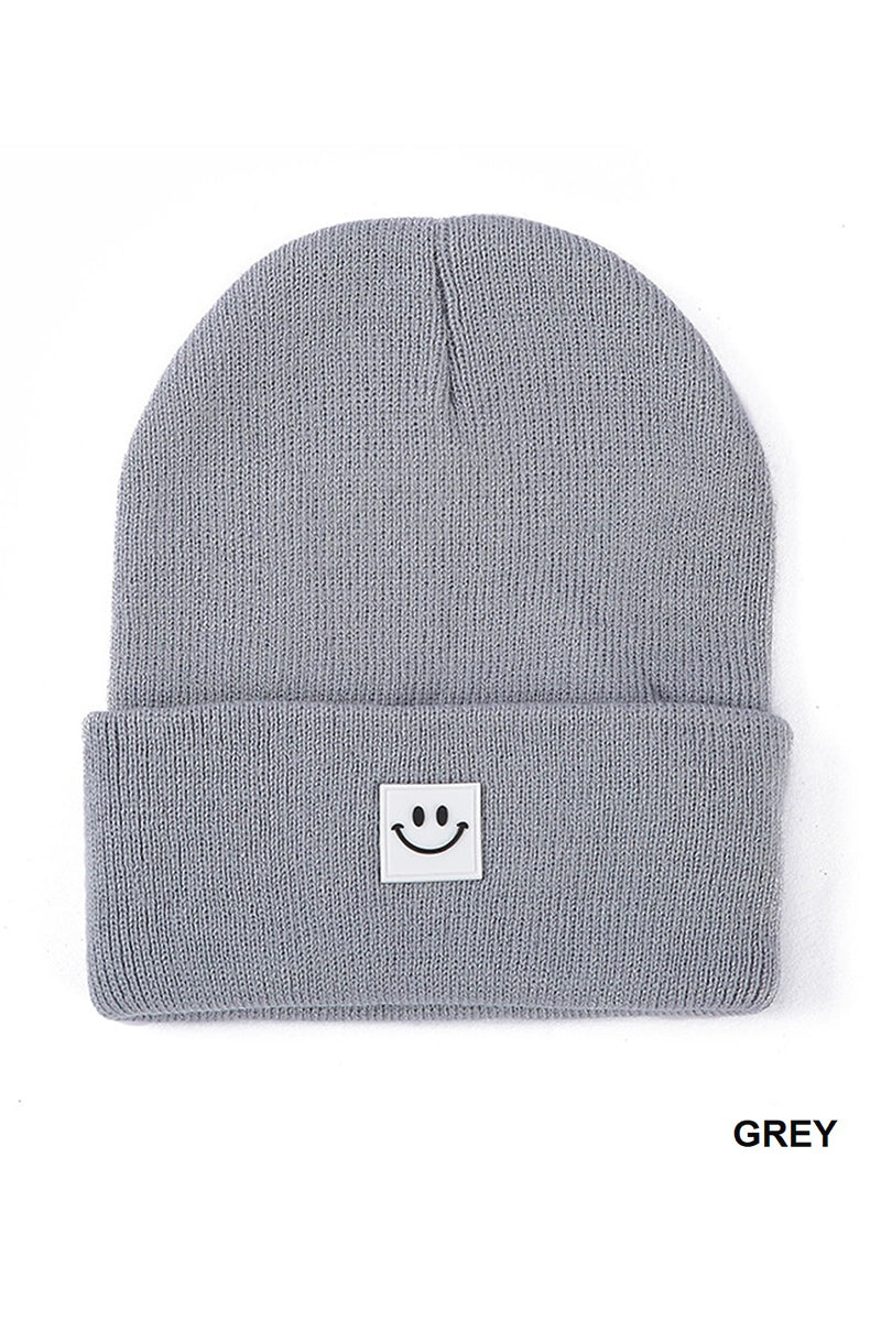 SMILEY FACE PATCH BEANIE