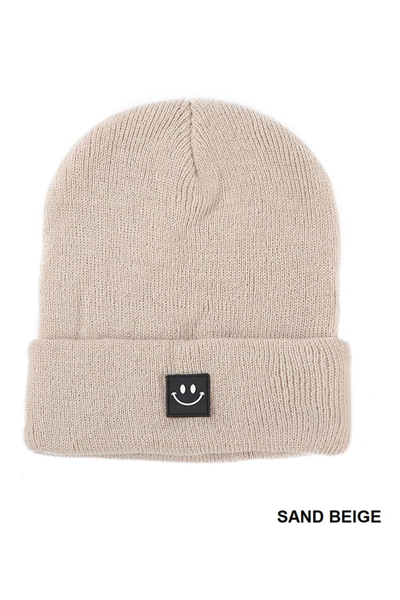 SMILEY FACE PATCH BEANIE
