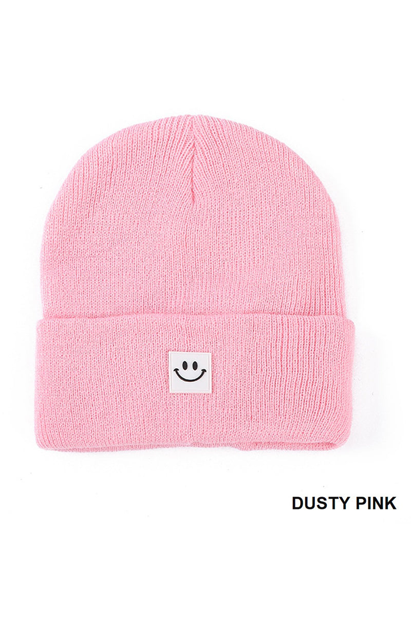 SMILEY FACE PATCH BEANIE