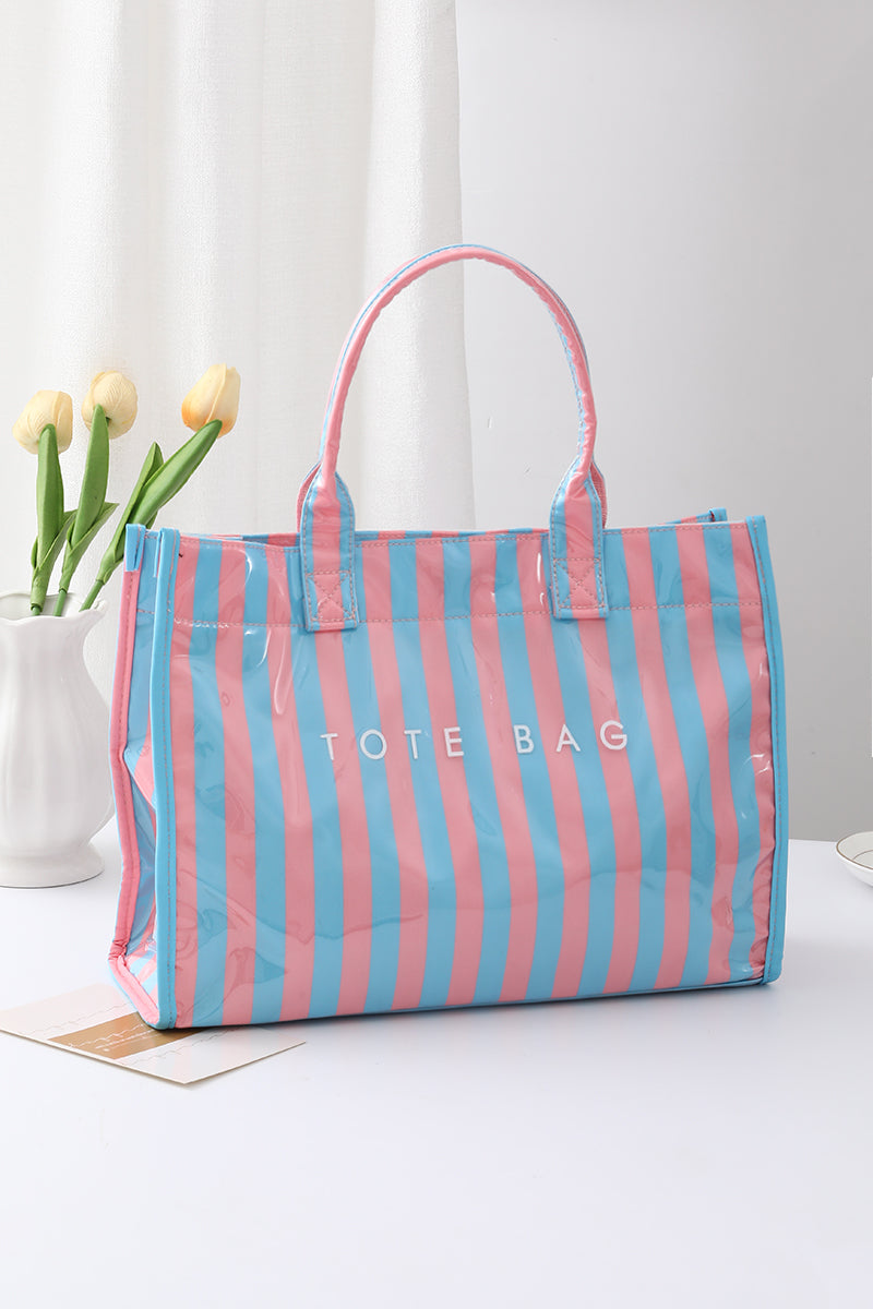 STRIPED RECTANGULAR SHOPPER TOTE BAG