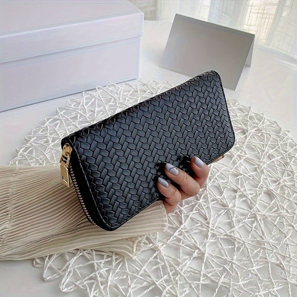 PU Leather Woven Wallet