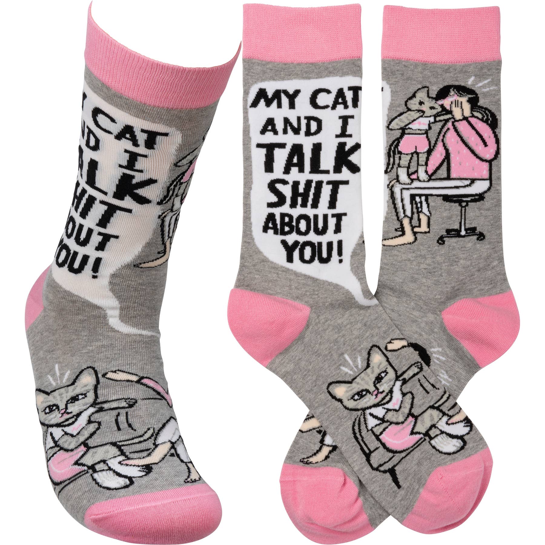 My Cat And I Talk About You Socks