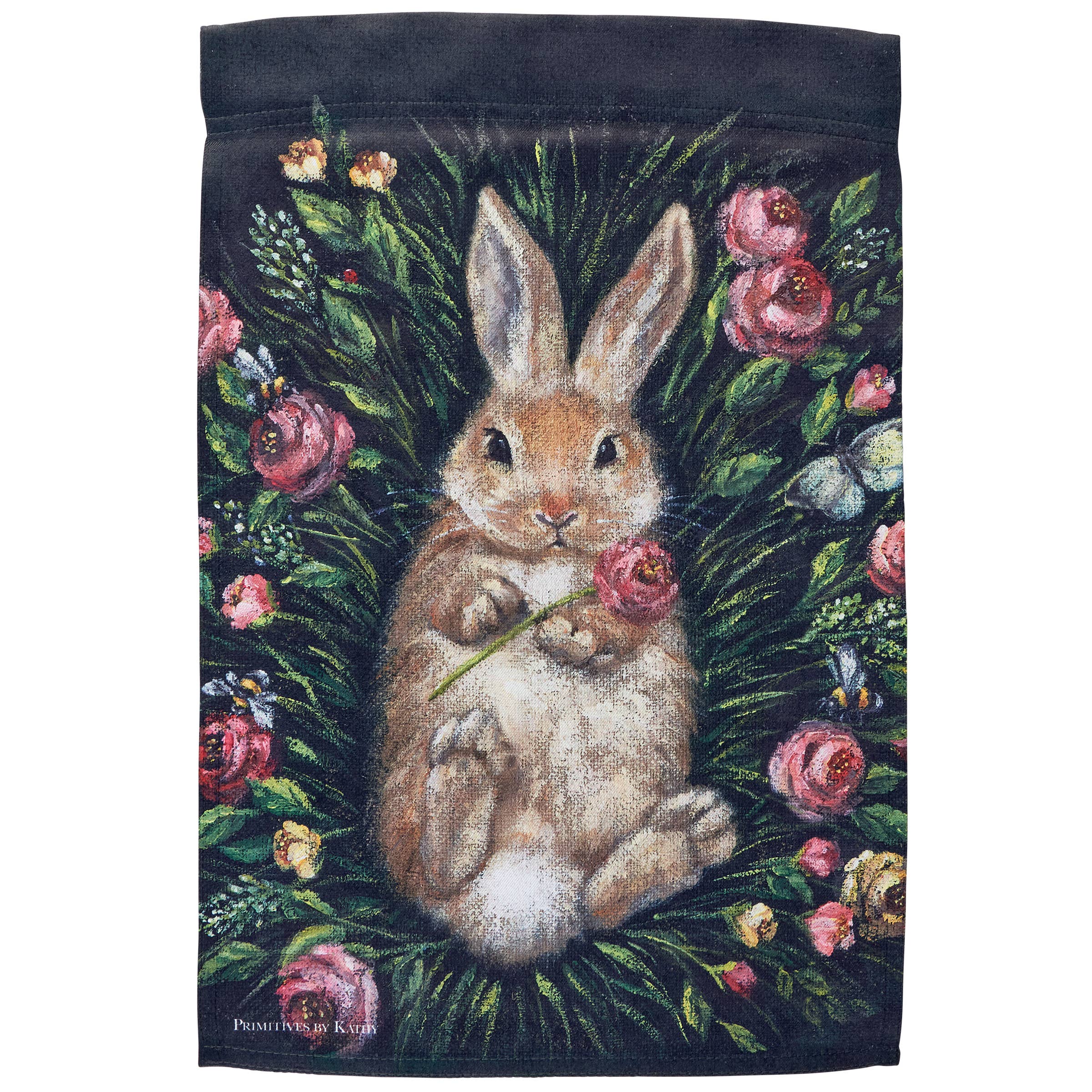 Snuggling Bunny Garden Flag
