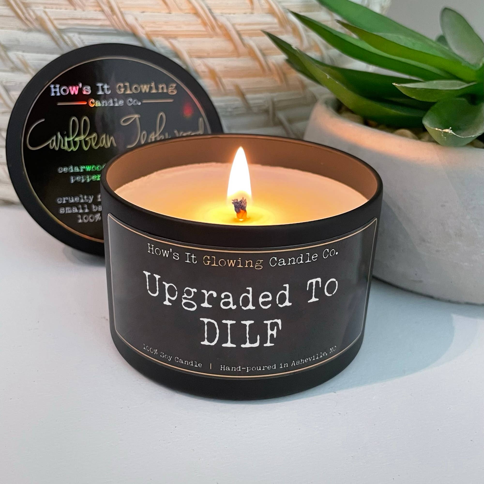 Upgraded To DILF | Funny Dad Gift | 100% Natural Soy Candle