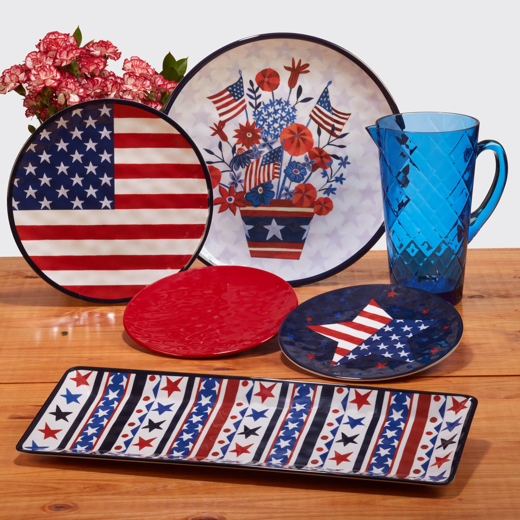 Stars & Stripes Melamine Rectangular Platter 19 in  x 8 in
