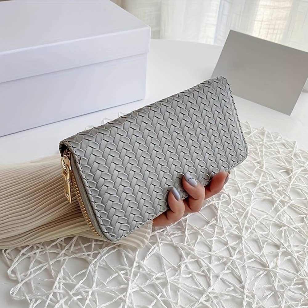 PU Leather Woven Wallet