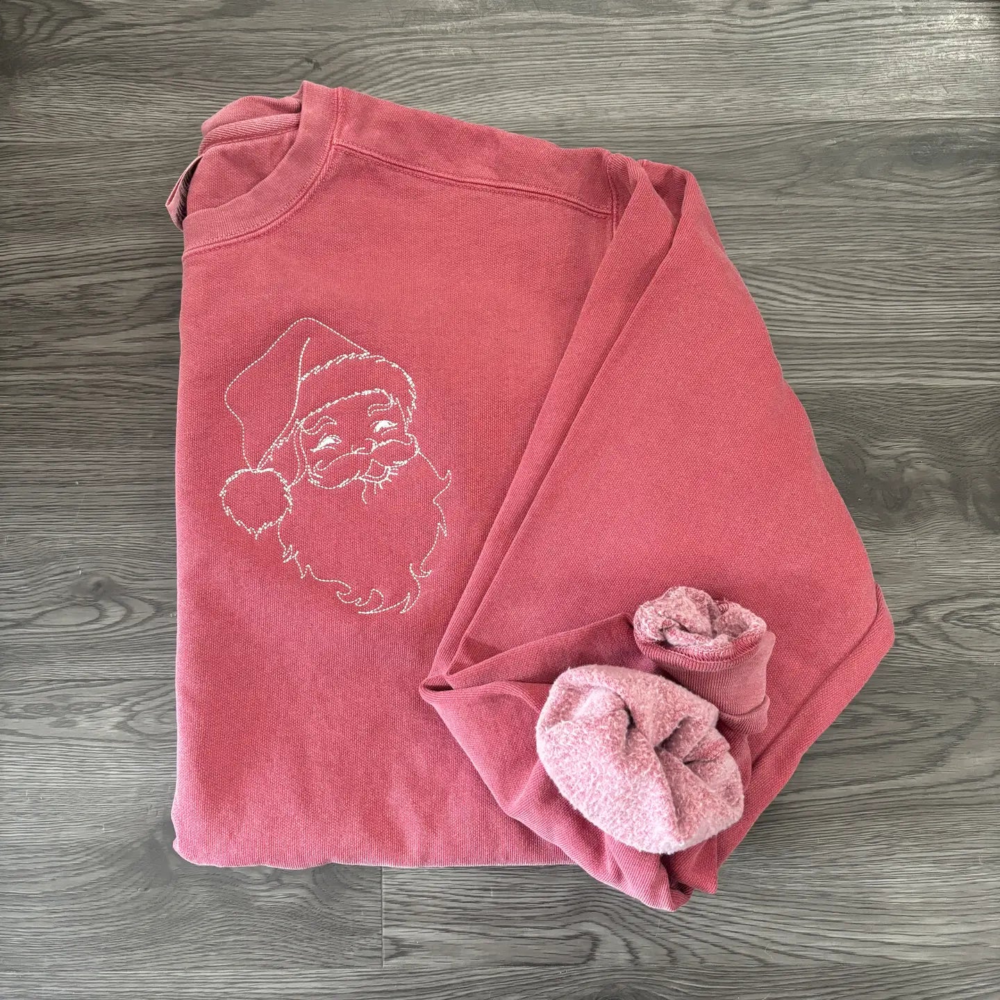Santa Embroidered Sweatshirt