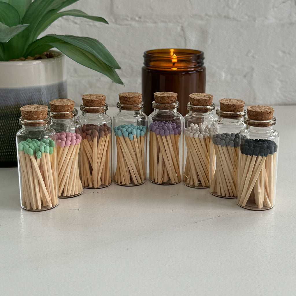 Apothecary Match Vials (40 matches & Striker) | Glass & Cork