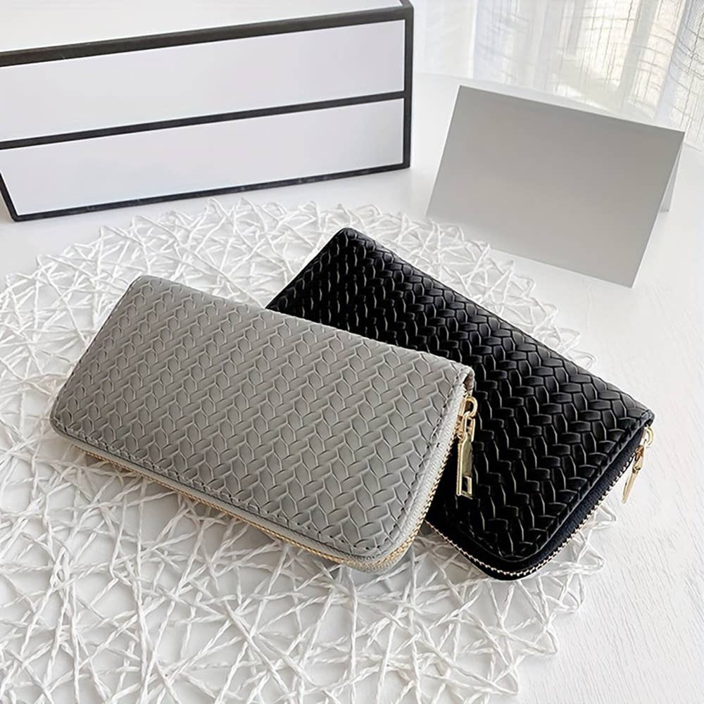 PU Leather Woven Wallet