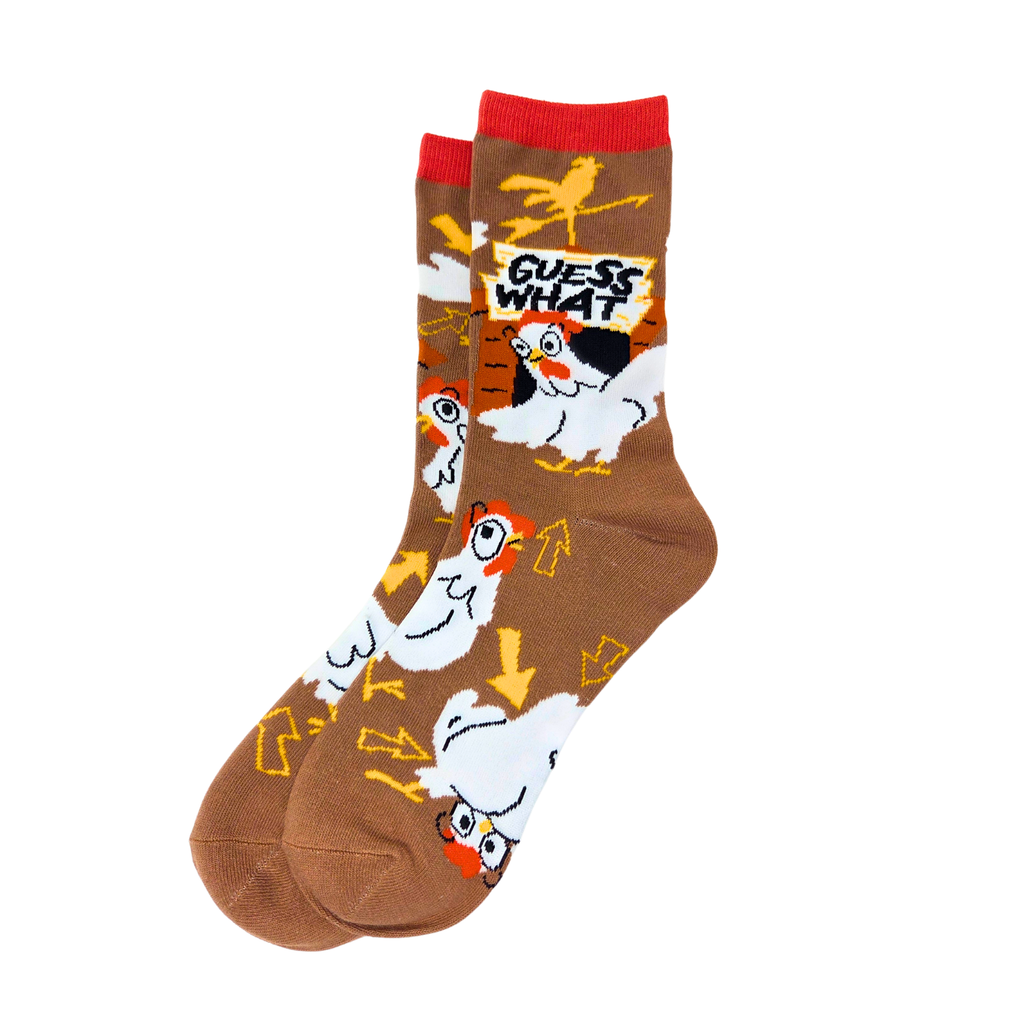 Guess What Chicken Butt Socks - Women's Funny Crew Socks