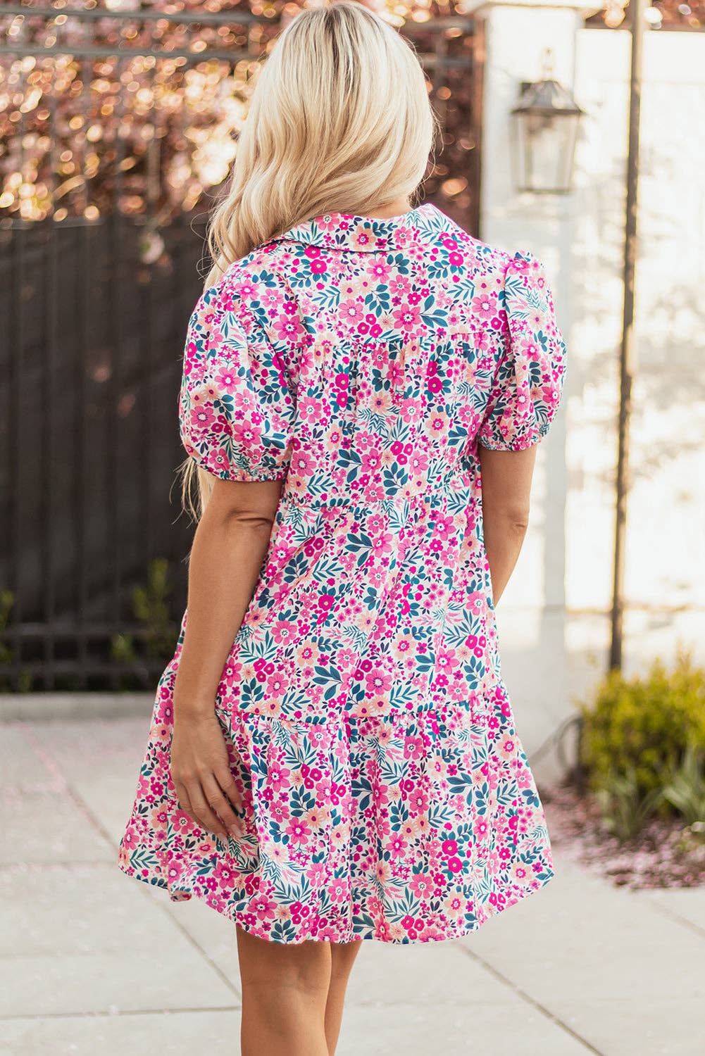 Easter Floral Collared Button Dress